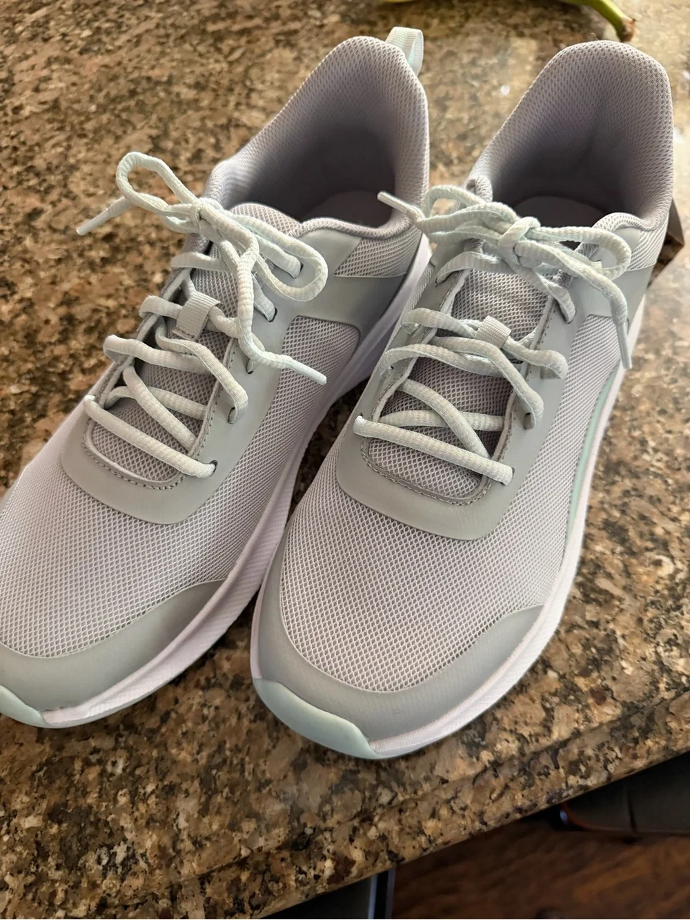 Athletic Works Women’s Lace-Up Mesh Sneakers - Light Gray sz 11